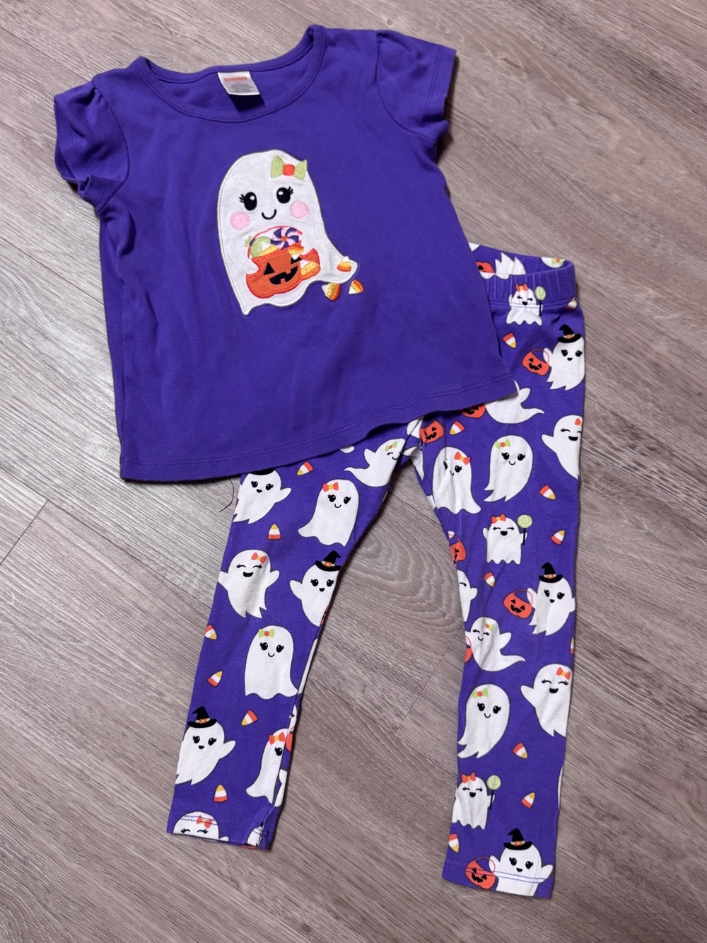 Gymboree Purple Halloween Ghost Top and Leggings Set